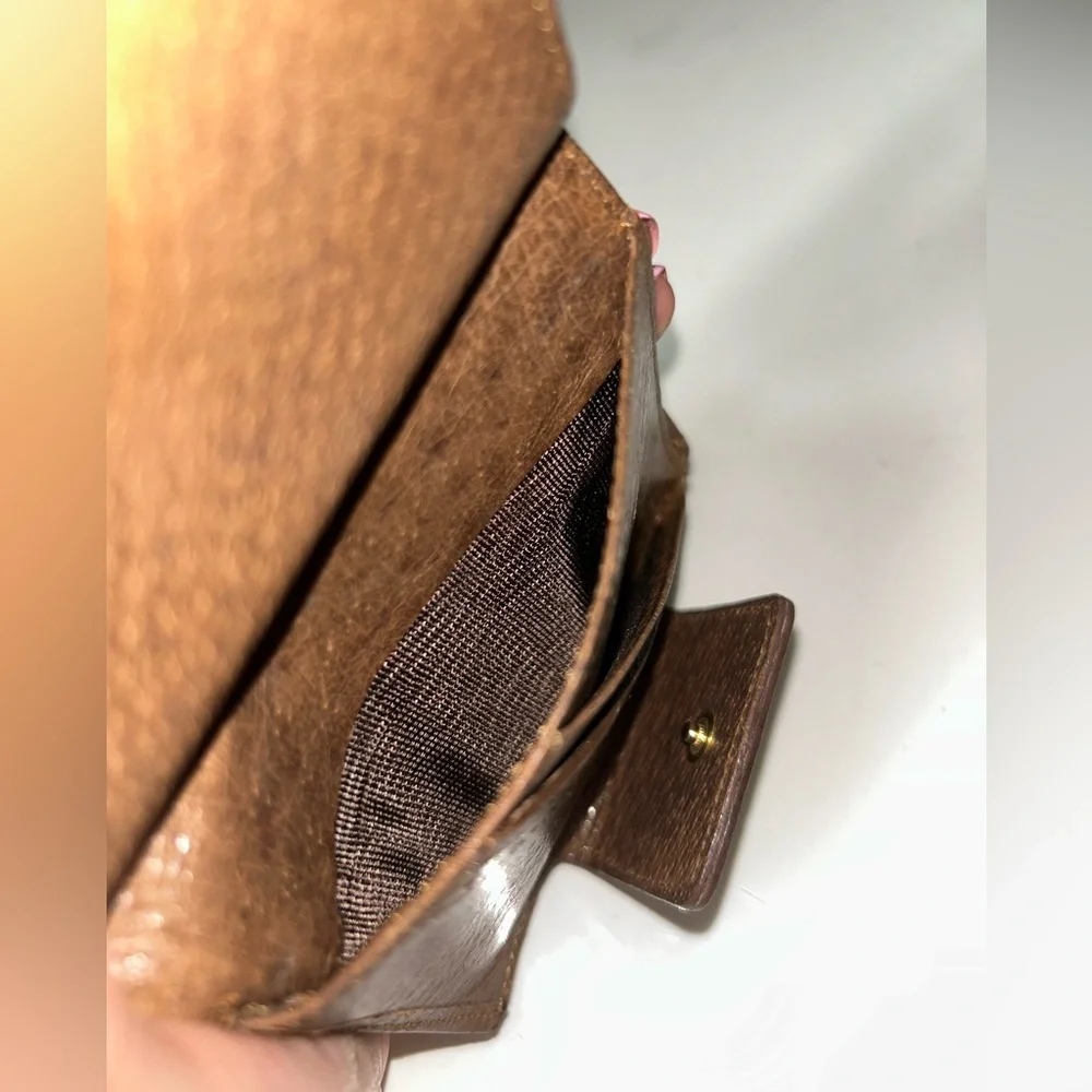 Valentino Garavani Brown Leather Compact Wallet